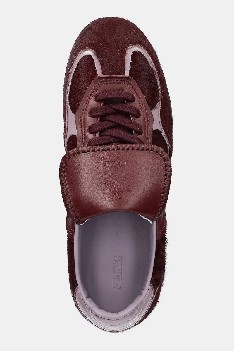 sneakers in pelle Tb.490 donna colore granata S100831-03 miniatura 4