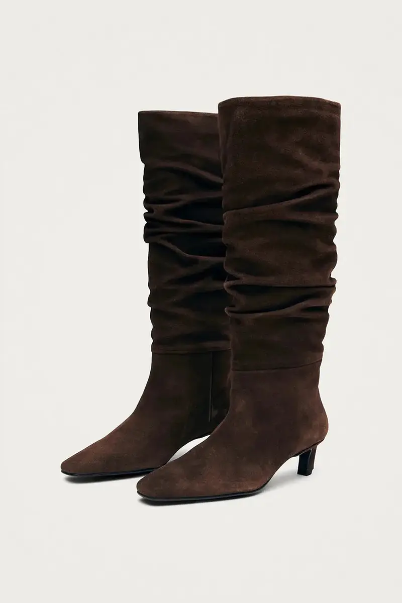 stivaletti alla caviglia in camoscio Kalila Marrone miniatura 2