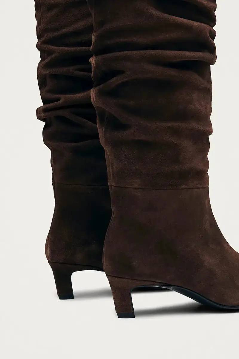 stivaletti alla caviglia in camoscio Kalila Marrone miniatura 4