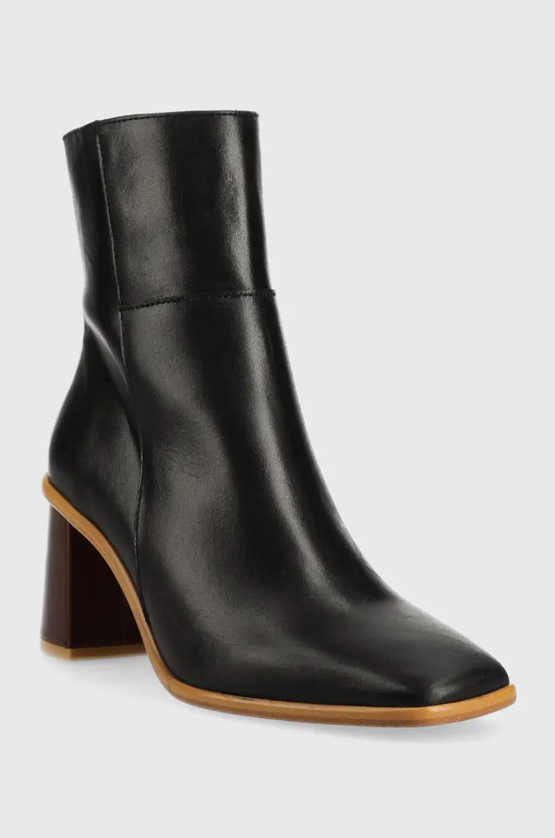 stivaletti alla caviglia in pelle West donna BTWCP1.143 Nero miniatura 2