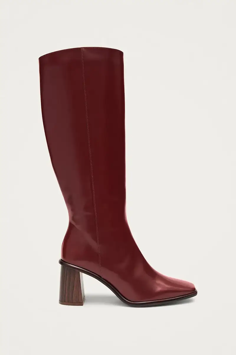 stivali in pelle East Sleek donna colore granata S100826-01