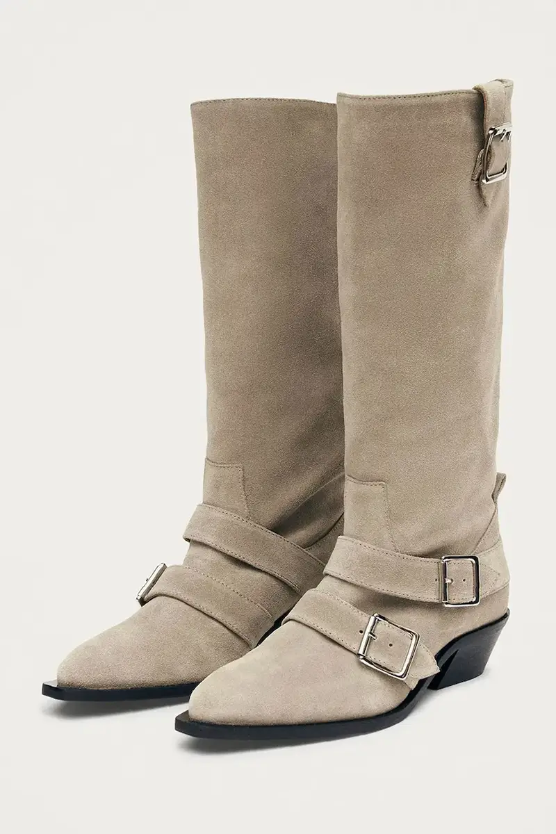 stivali in pelle scamosciata Ryder donna colore beige S100851.01 miniatura 2