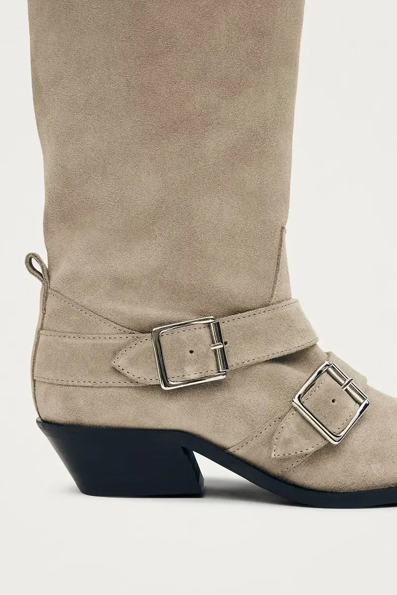 stivali in pelle scamosciata Ryder donna colore beige S100851.01 miniatura 5