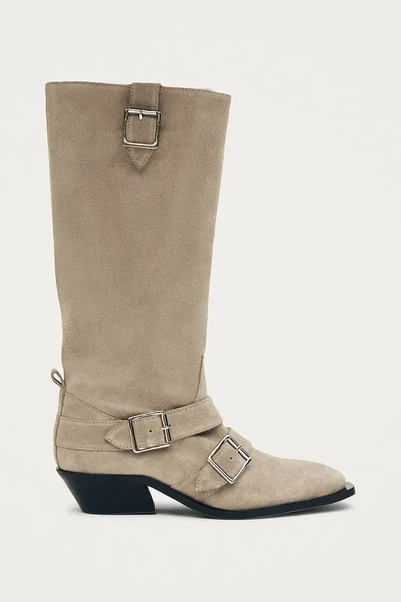 stivali in pelle scamosciata Ryder donna colore beige S100851.01