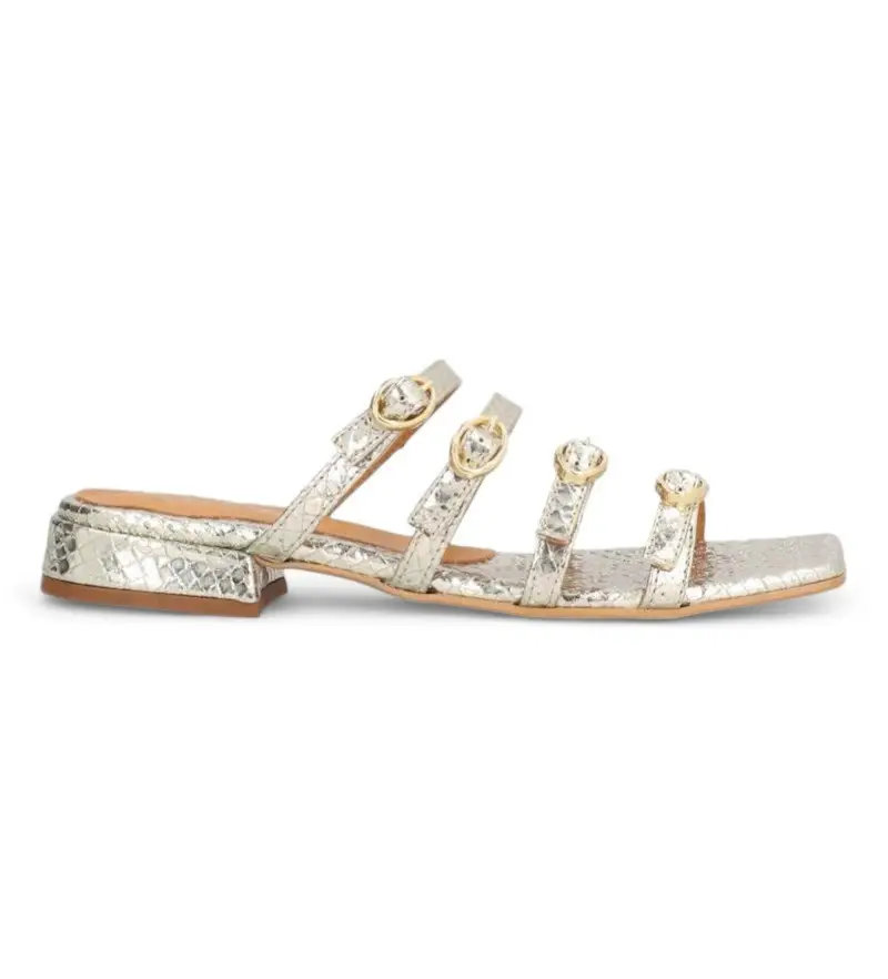 per donna. 514442 Sandali Saint Tropez in pelle platino (40), Argento, Basso, Nessuno, Casual