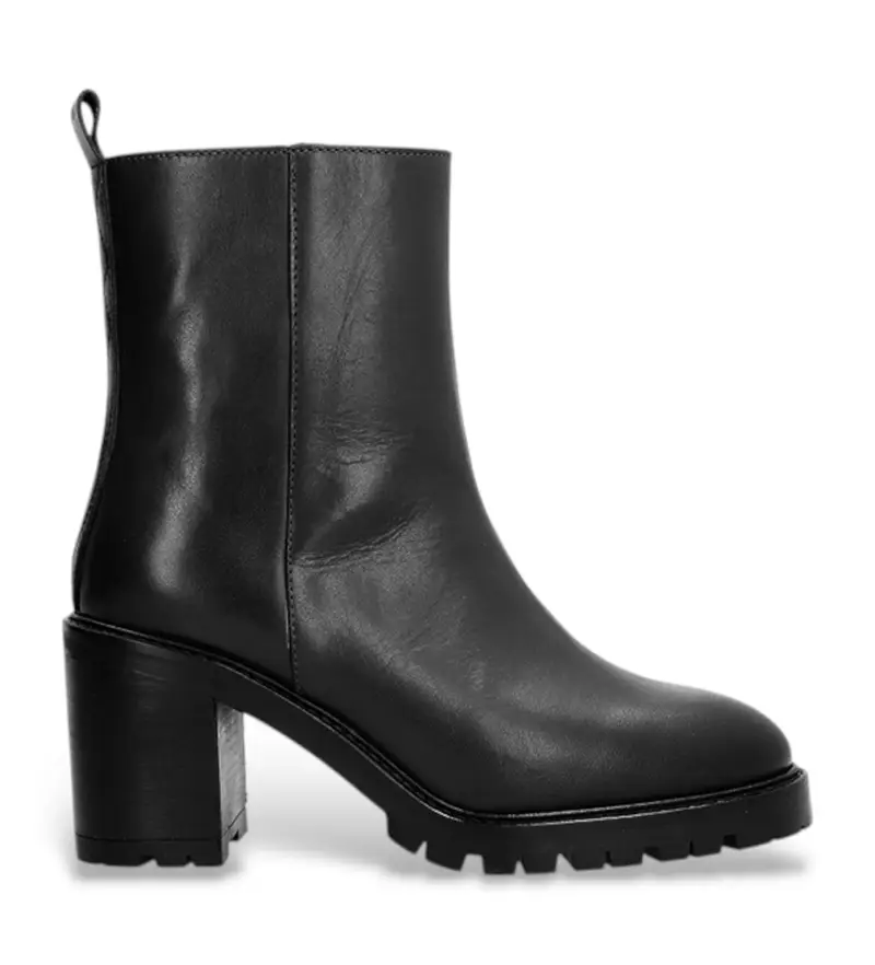 per donna. 522208 Stivaletti Valley in pelle nera (35), Nero, 3 a 5cm, Nessuno, Casual