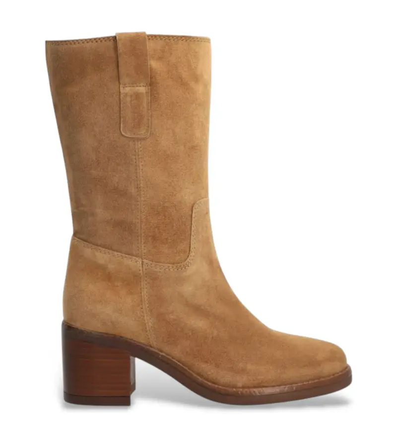 per donna. 553011 Stivali Dakota in pelle color talpa (37), 3 a 5cm, Nessuno, Casual, Taupe