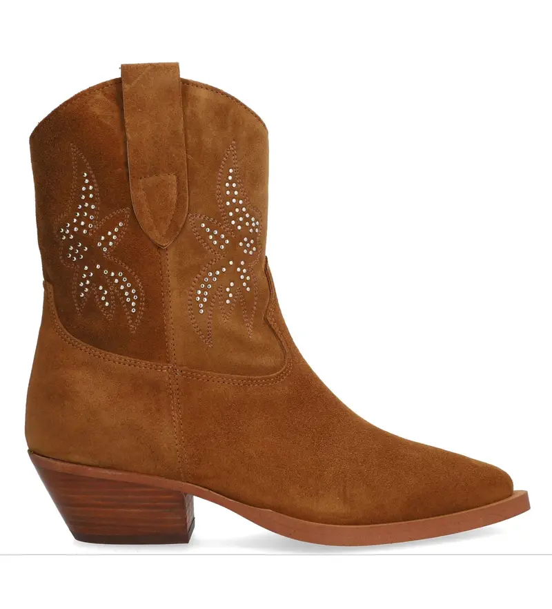 per donna 554411 Stivaletti in pelle marrone Wester (36), 3 a 5cm, Cerniera, Casual