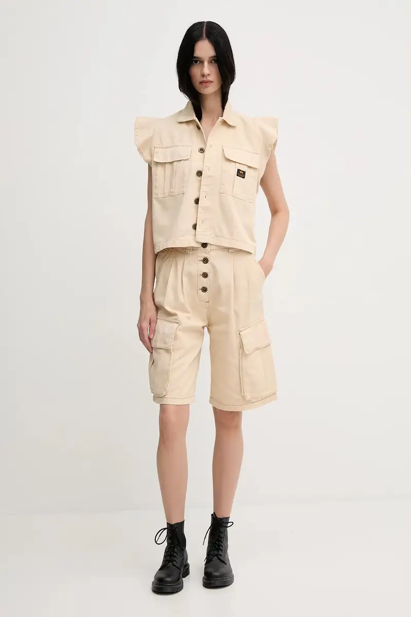 cotone senza maniche Sailor Vest Wmn donna colore beige 156004 miniatura 2