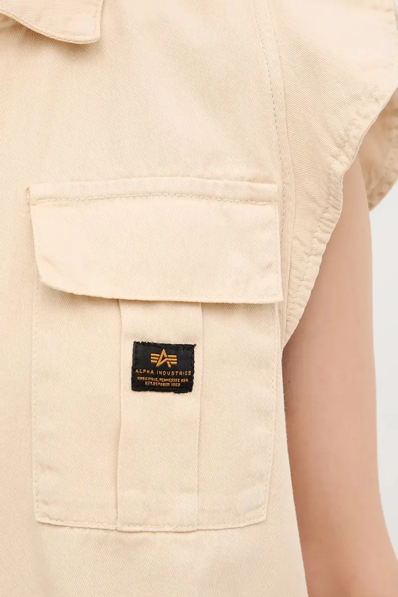 cotone senza maniche Sailor Vest Wmn donna colore beige 156004 miniatura 4