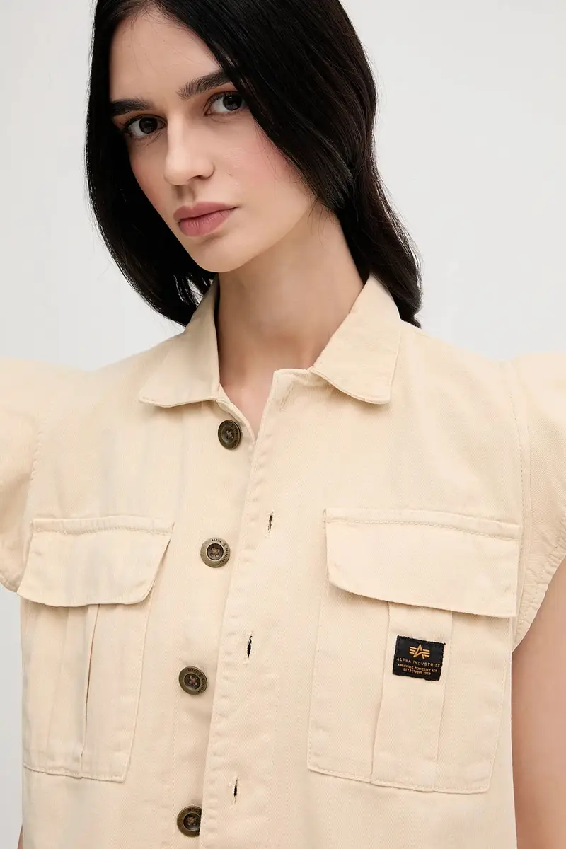 cotone senza maniche Sailor Vest Wmn donna colore beige 156004 miniatura 5