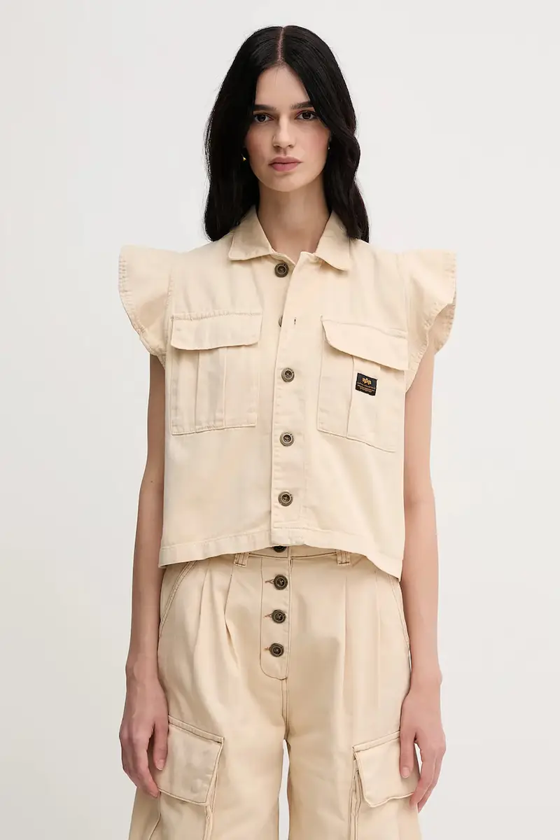 cotone senza maniche Sailor Vest Wmn donna colore beige 156004