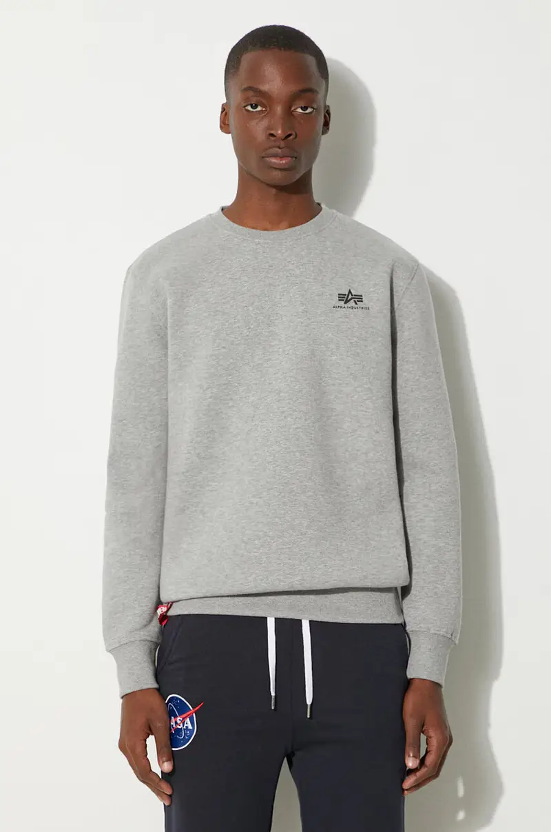 felpa Basic Sweater Small Logo uomo 188307.17 Grigio