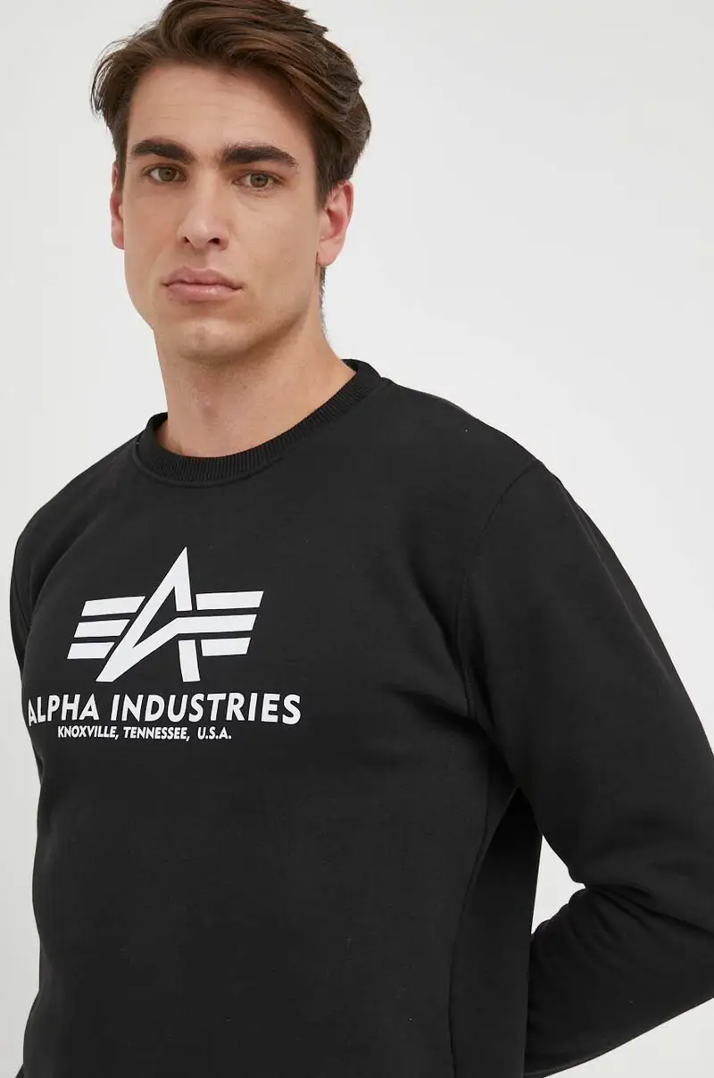 felpa Basic Sweater uomo 178302.03 Nero miniatura 4