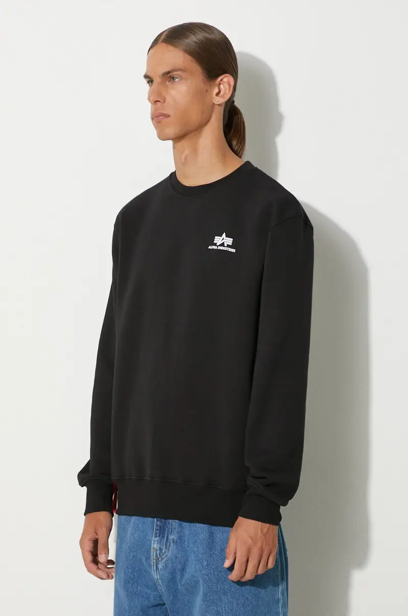 felpa Bluza Alpha Industries 188307 03 uomo colore nero 188307