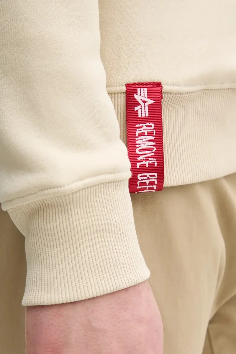 felpa Bluza Alpha Industries 188307 03 uomo colore nero 188307 Beige miniatura 5