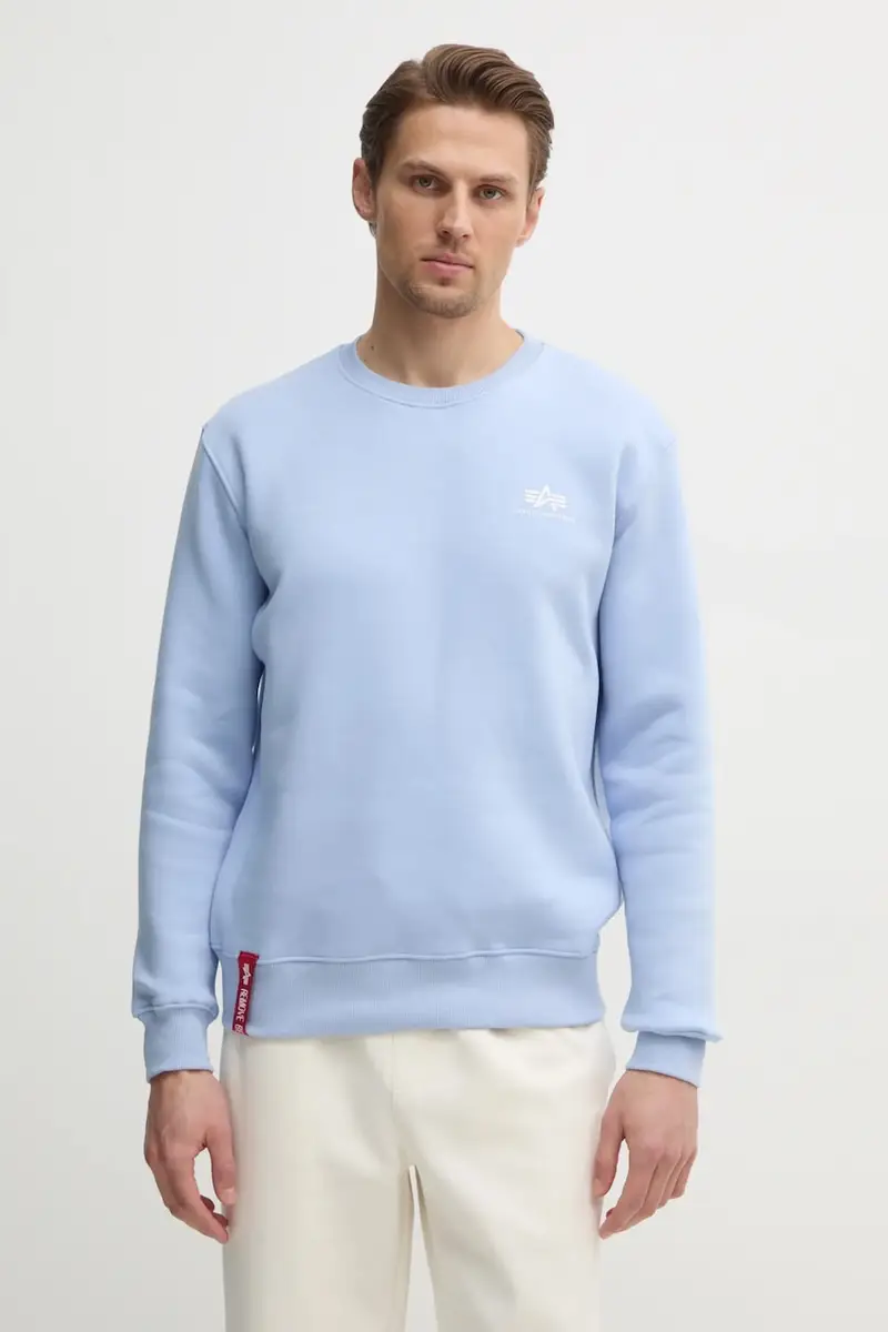 felpa Bluza Alpha Industries 188307 03 uomo colore nero 188307 Blu