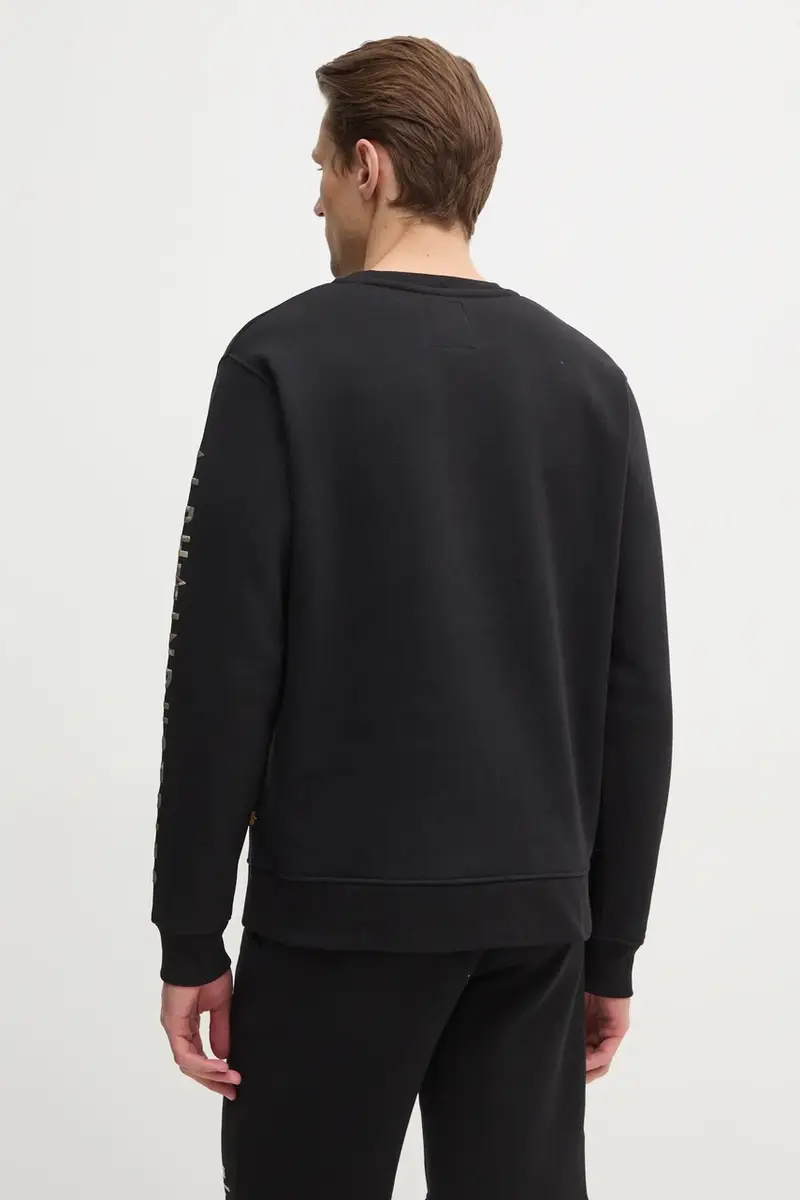 felpa Camo Sleeve Crewneck uomo colore nero con applicazione 156306 miniatura 3