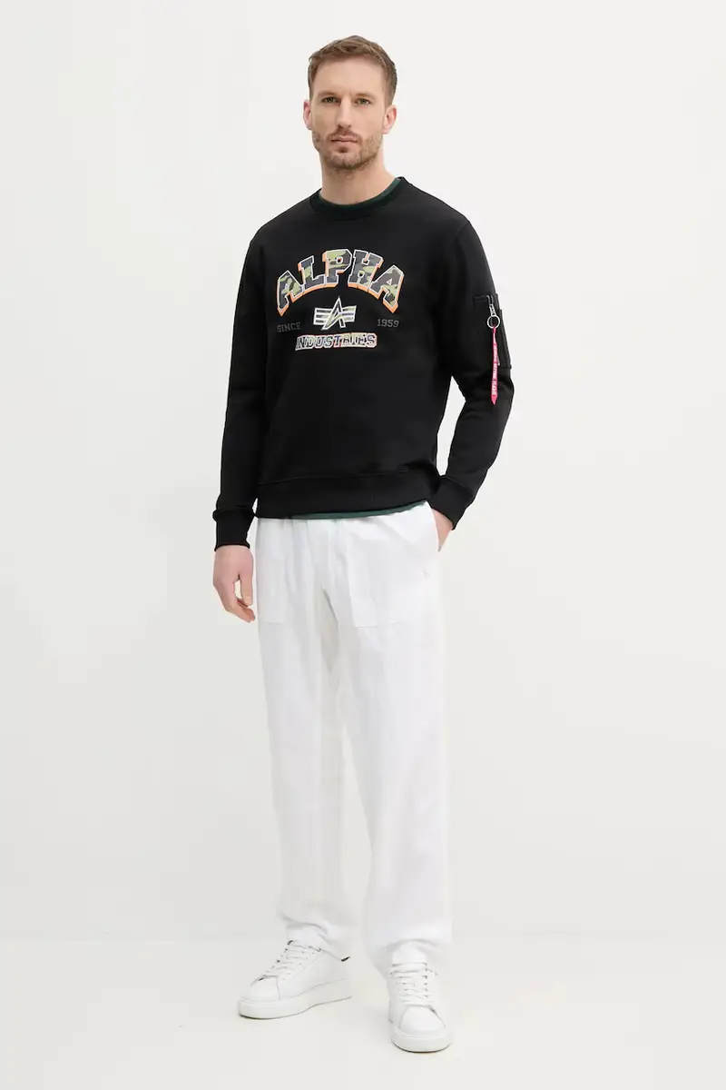 felpa College Camo Sweater uomo colore nero 146306 miniatura 2