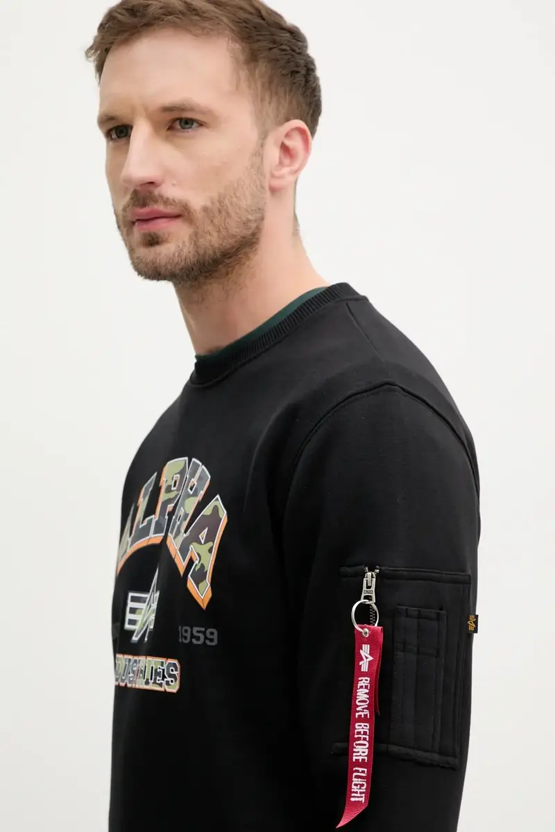 felpa College Camo Sweater uomo colore nero 146306 miniatura 4