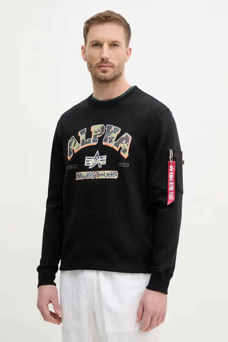 felpa College Camo Sweater uomo colore nero 146306