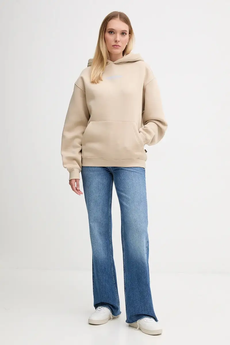 felpa donna colore beige con cappuccio 156042.627 miniatura 2