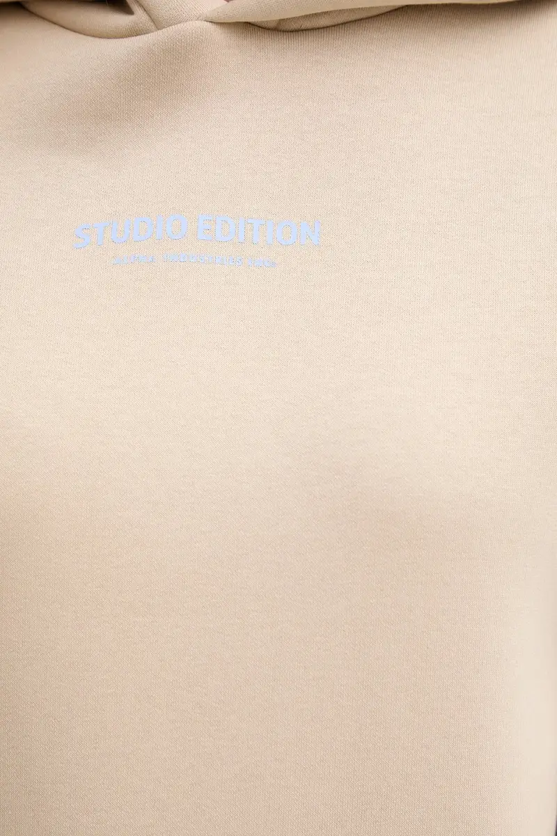 felpa donna colore beige con cappuccio 156042.627 miniatura 5