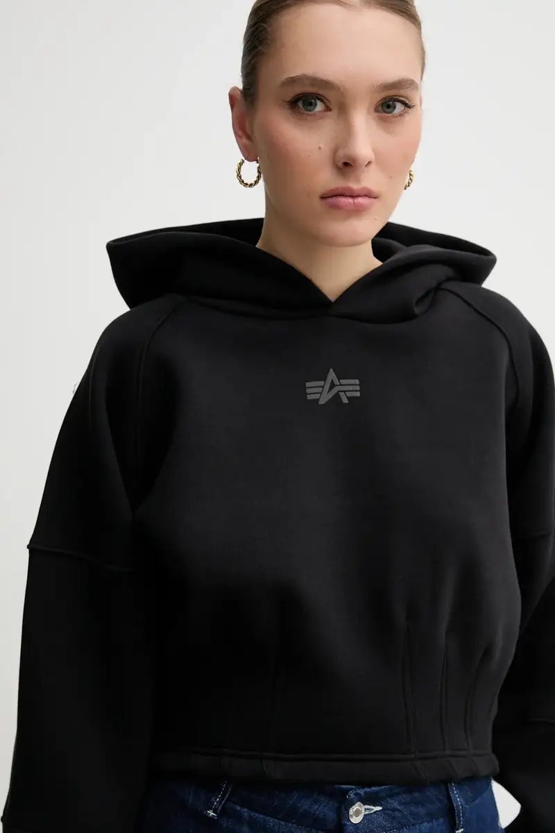 felpa donna colore nero con cappuccio 148041 miniatura 4