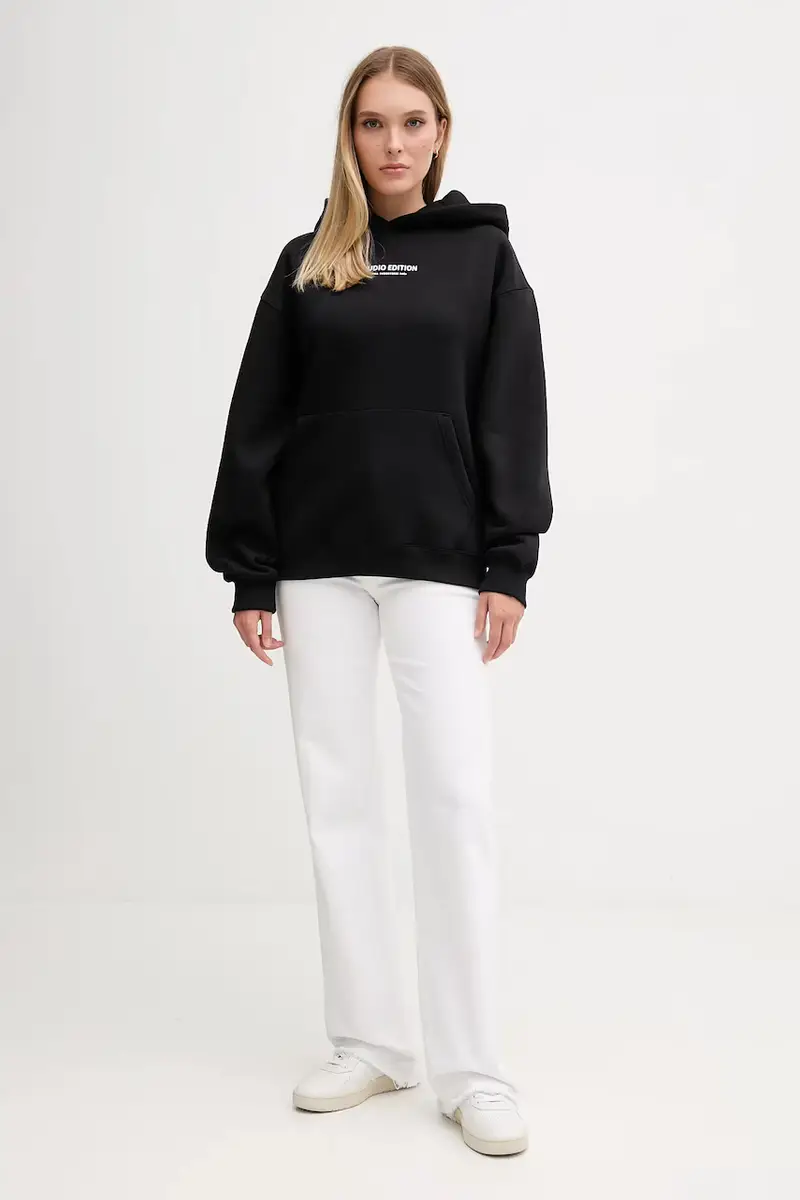 felpa donna colore nero con cappuccio 156042.03 miniatura 2