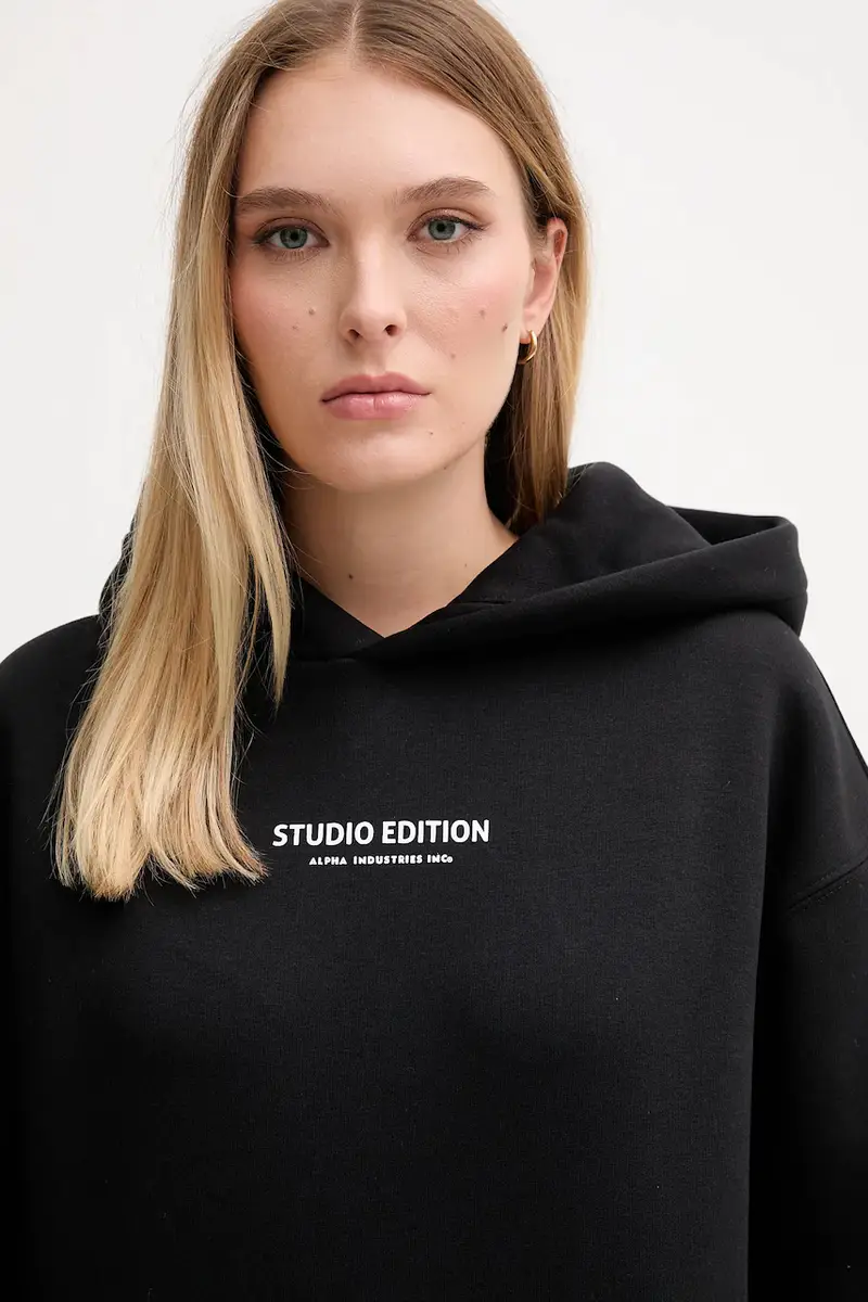 felpa donna colore nero con cappuccio 156042.03 miniatura 4