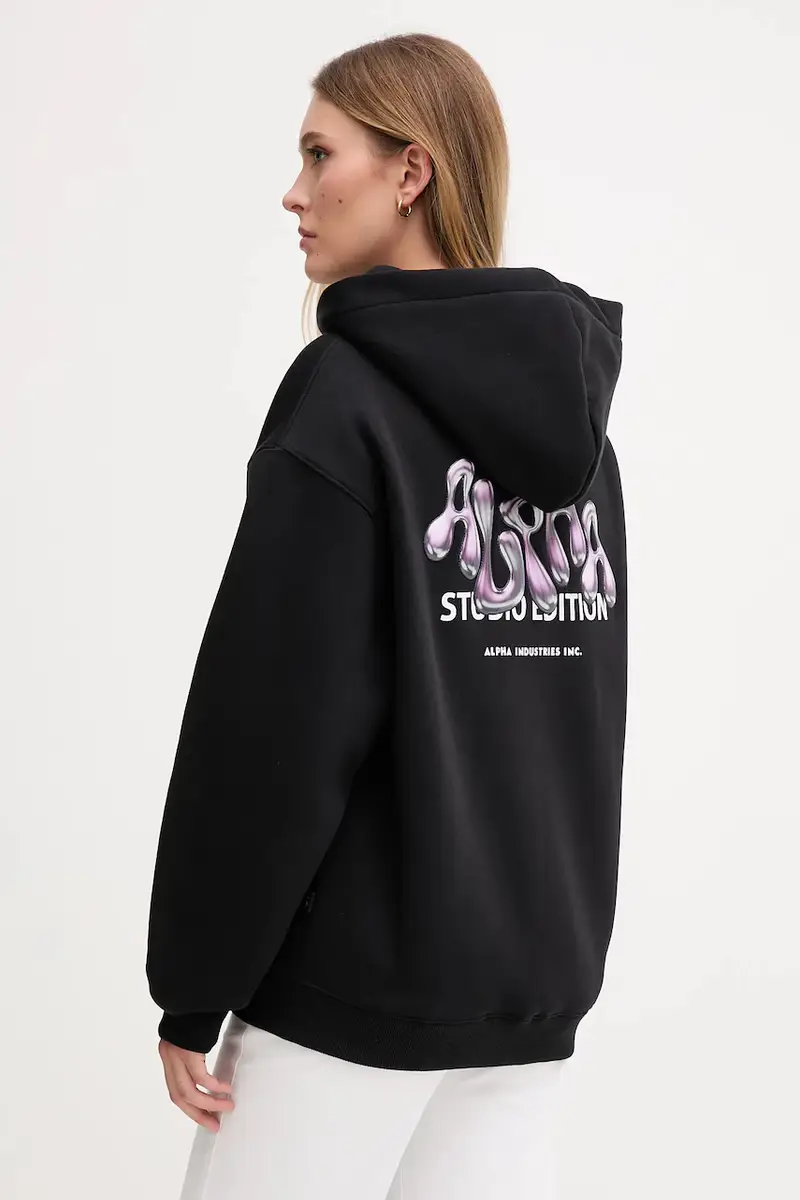 felpa donna colore nero con cappuccio 156042.03