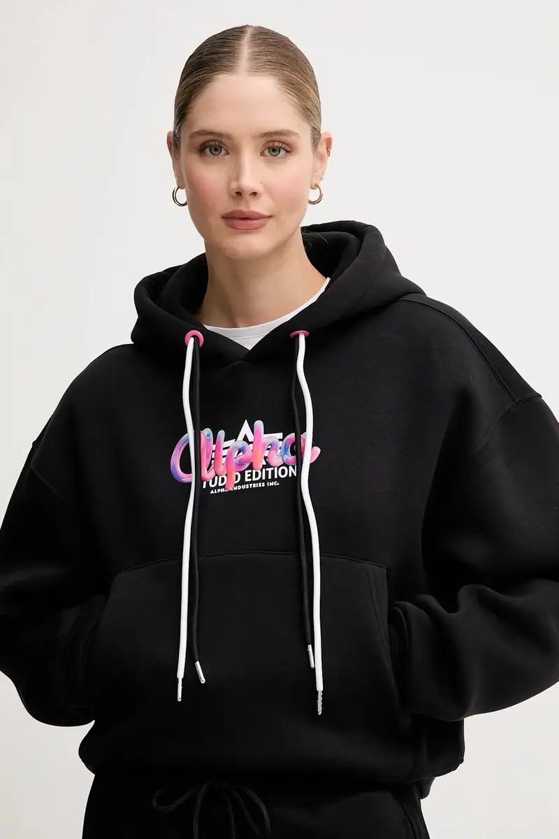 felpa donna colore nero con cappuccio 258042.03 miniatura 4