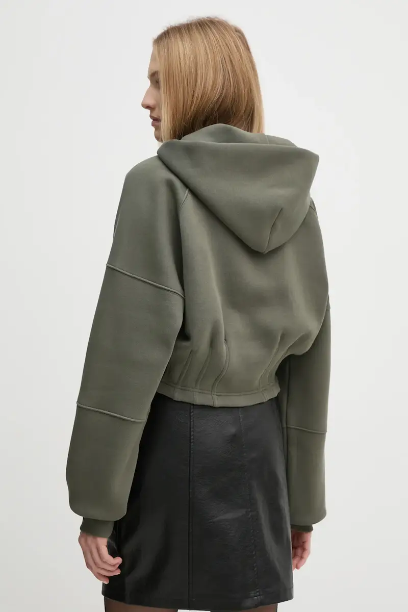 felpa donna colore verde con cappuccio 148041 miniatura 3