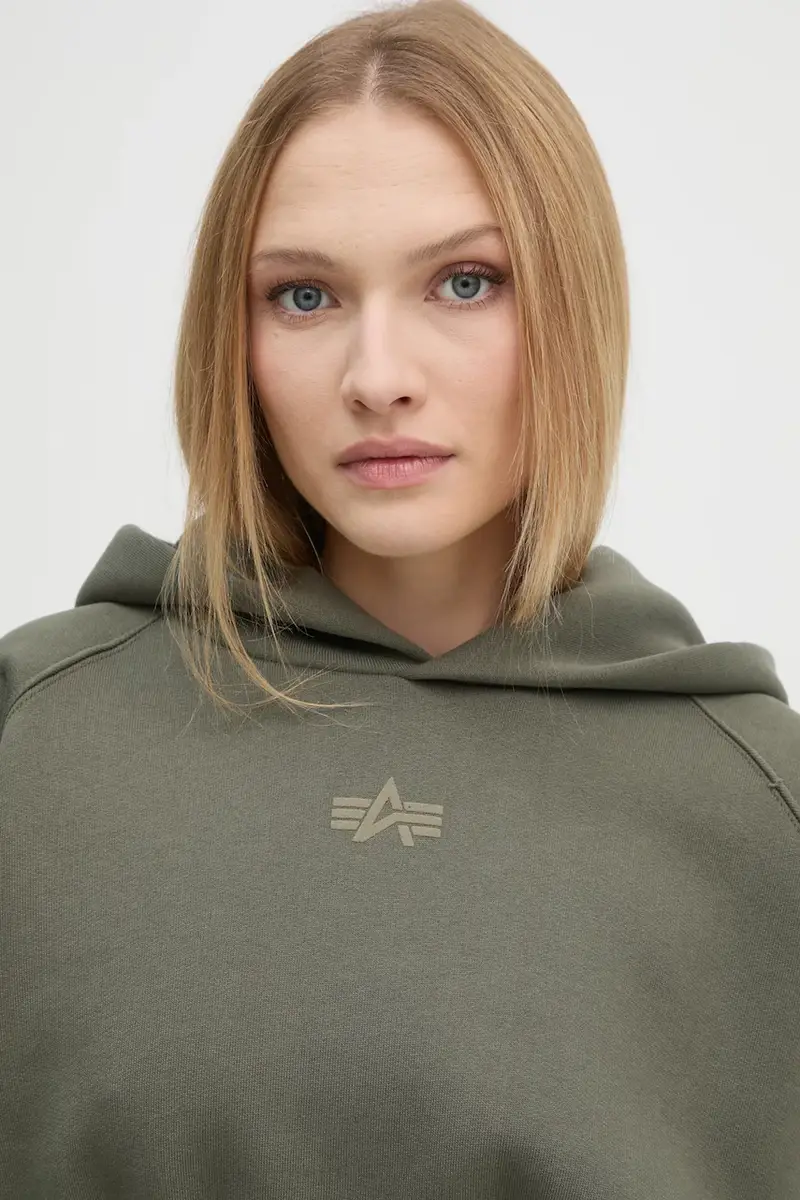 felpa donna colore verde con cappuccio 148041 miniatura 4