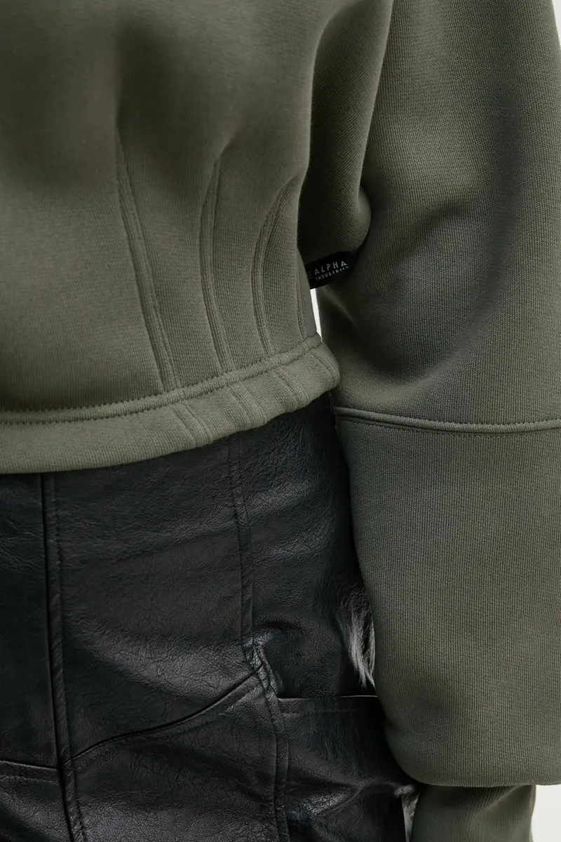 felpa donna colore verde con cappuccio 148041 miniatura 5