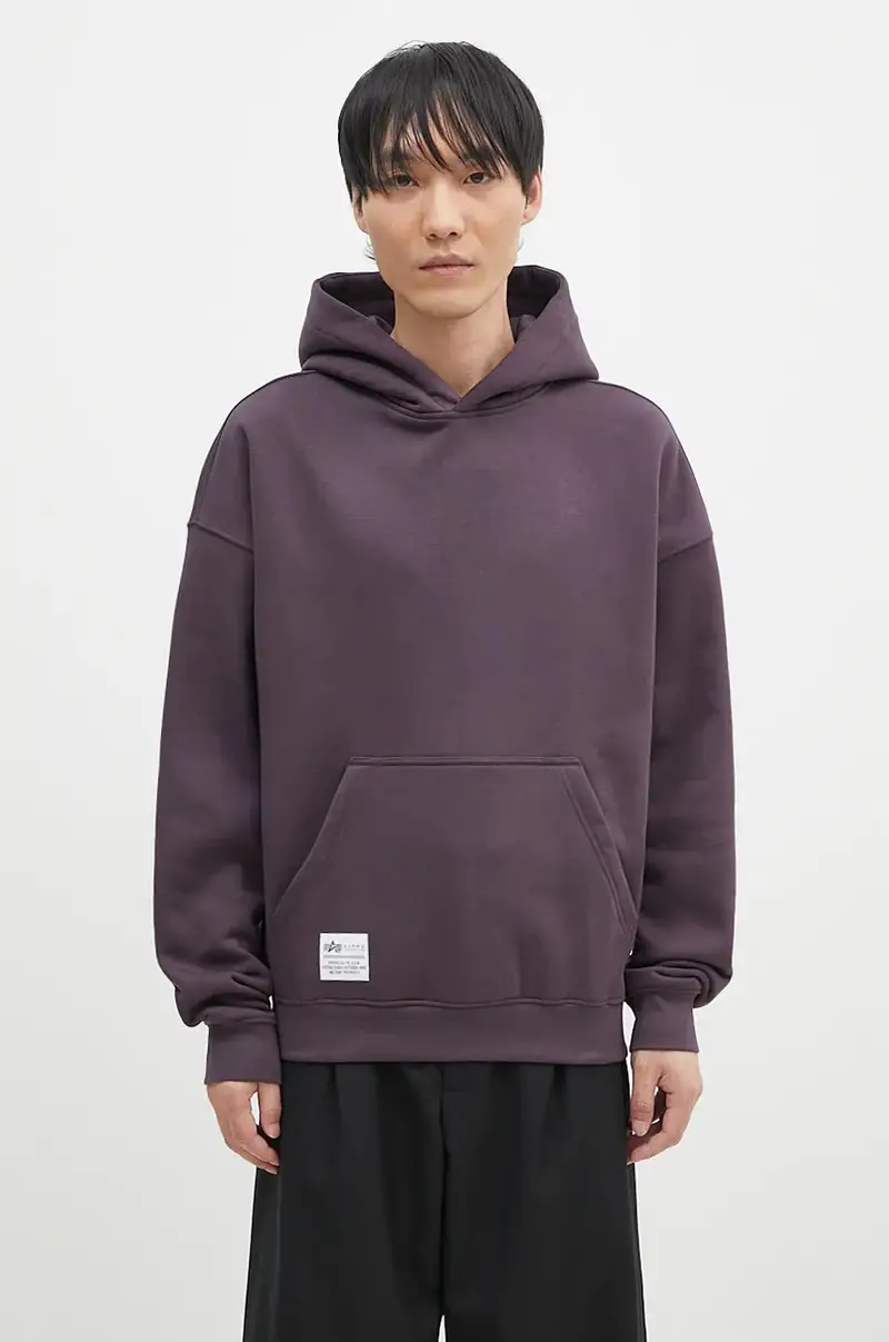 felpa Logo BP Hoody uomo colore violetto con cappuccio 146336