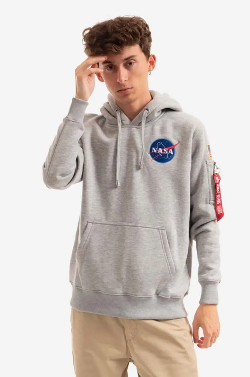 felpa Space Shuttle Hoody uomo 178317.17 Grigio