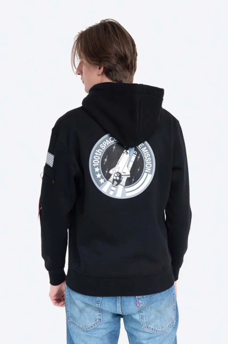 felpa Space Shuttle Space Shuttle Hoody Nero miniatura 3