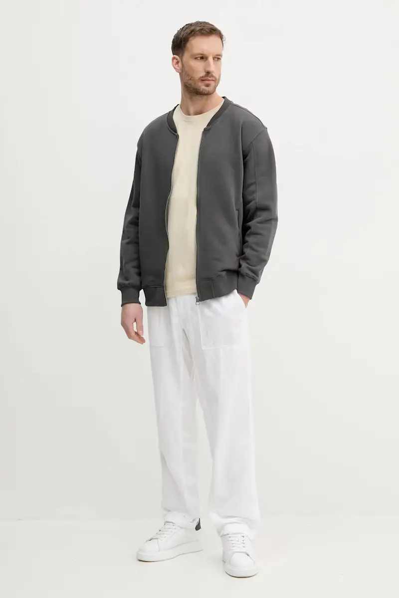 felpa Studio Edition Fleece Bomber uomo colore grigio 156302 miniatura 2