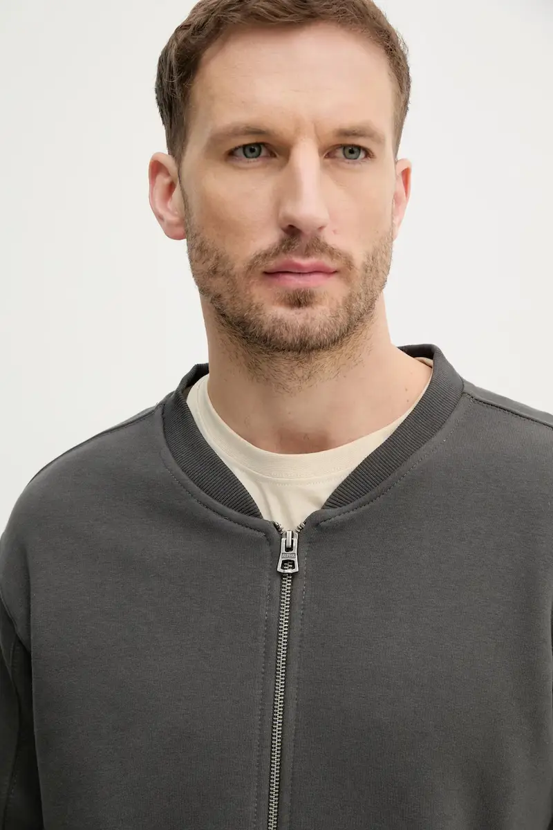 felpa Studio Edition Fleece Bomber uomo colore grigio 156302 miniatura 4