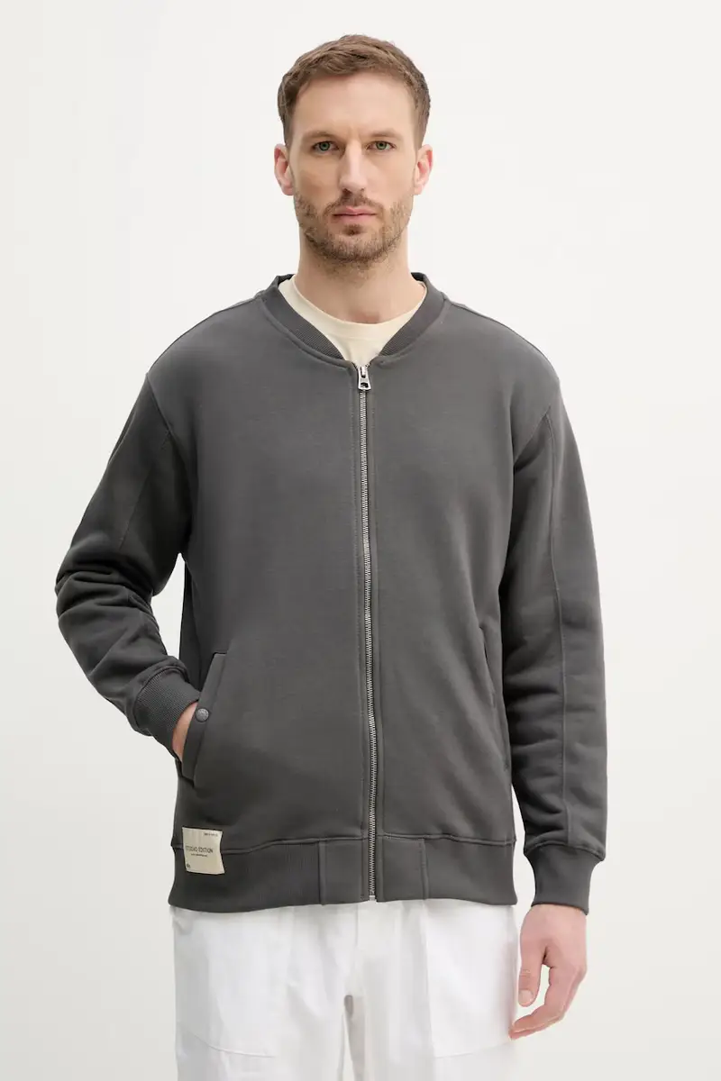 felpa Studio Edition Fleece Bomber uomo colore grigio 156302