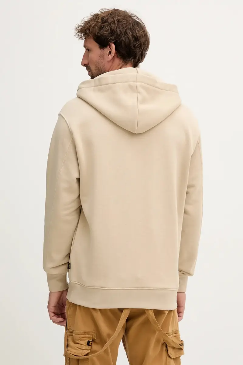 felpa uomo colore beige con cappuccio 156335.627 miniatura 3