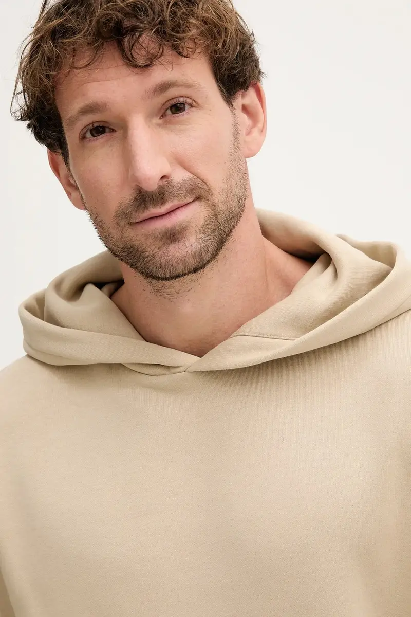 felpa uomo colore beige con cappuccio 156335.627 miniatura 4