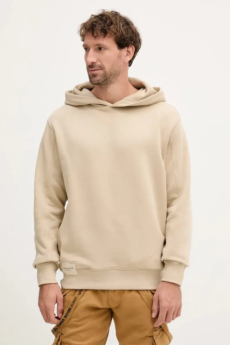 felpa uomo colore beige con cappuccio 156335.627