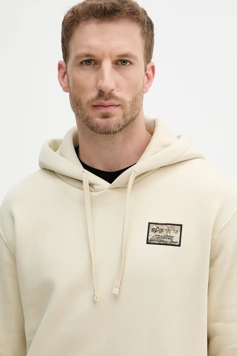 felpa uomo colore beige con cappuccio 156340.300 miniatura 4