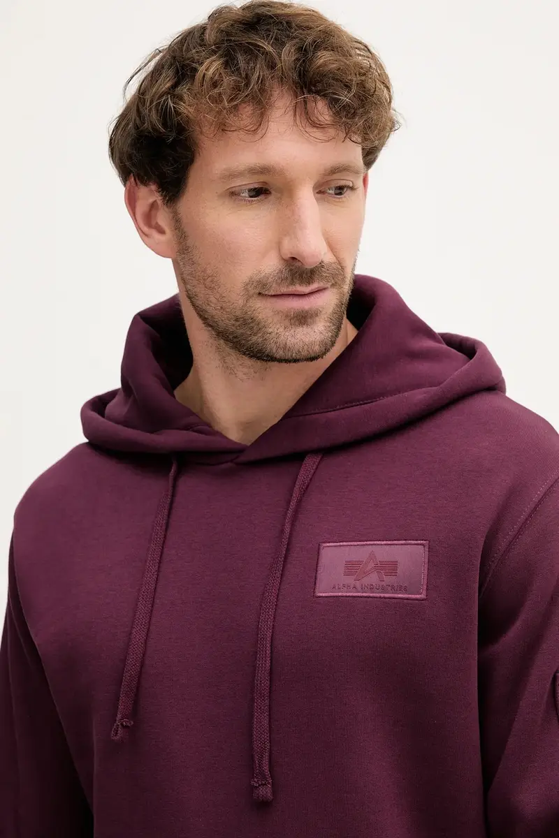 felpa uomo colore granata con cappuccio 178318.608 miniatura 4