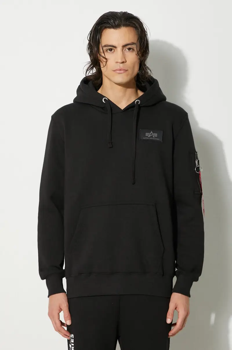 felpa uomo colore nero con cappuccio