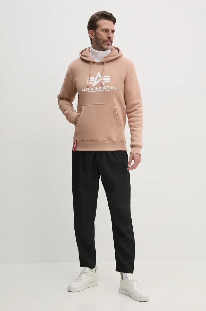 felpa uomo colore rosa con cappuccio miniatura 2