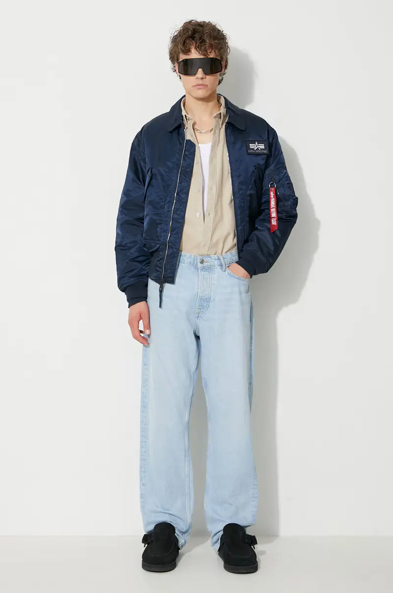 giacca bomber CWU 45 Uomo 100102 07 Blu navy miniatura 2