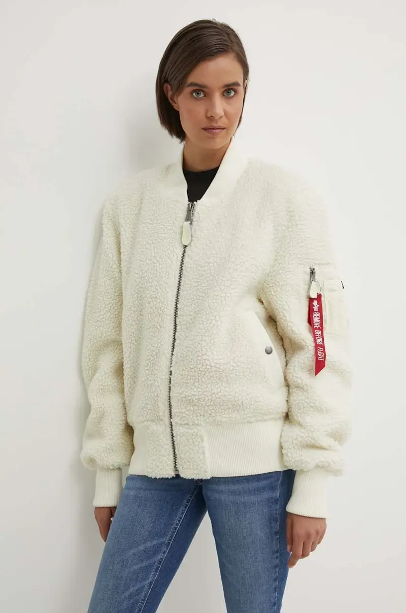 giacca bomber Ma-1 Teddy donna Beige